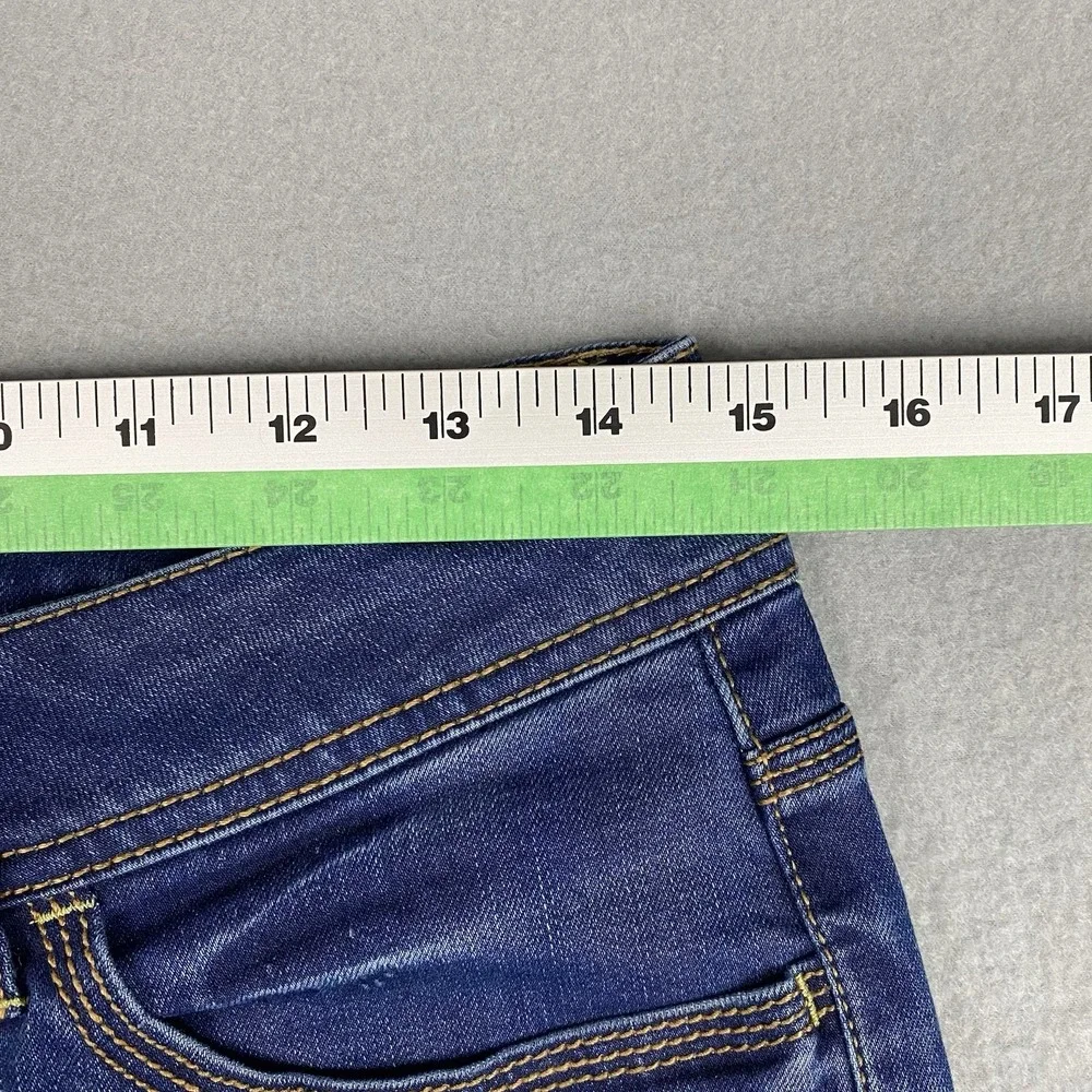 Natural Threads Bermuda Stretch Denim Shorts Women‎ 8 Dark Medium Wash